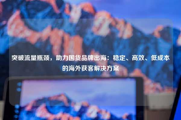 突破流量瓶颈,助力国货品牌出海:稳定、高效、低成本的海外获客解决方案