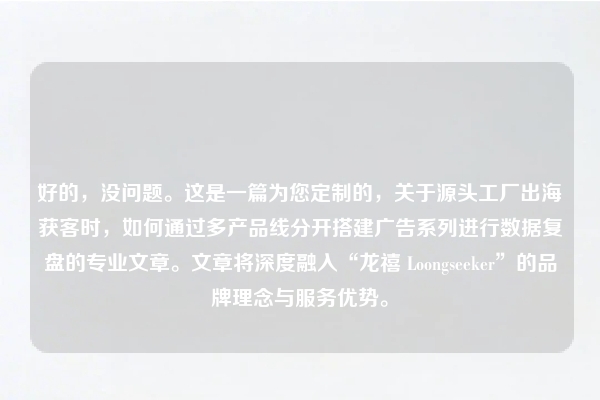 好的，没问题。这是一篇为您定制的，关于源头工厂出海获客时，如何通过多产品线分开搭建广告系列进行数据复盘的专业文章。文章将深度融入“龙禧 Loongseeker”的品牌理念与服务优势。