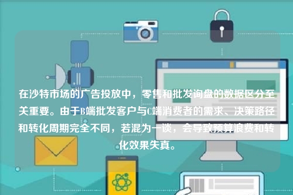 在沙特市场的广告投放中，零售和批发询盘的数据区分至关重要。由于B端批发客户与C端消费者的需求、决策路径和转化周期完全不同，若混为一谈，会导致预算浪费和转化效果失真。